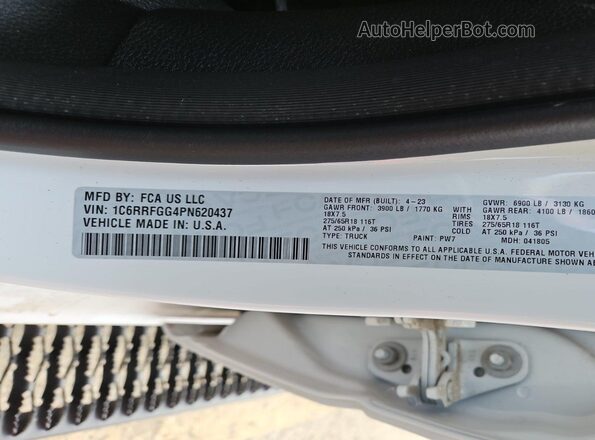 1C6RRFGG4PN620437 2023 RAM 1500  Задняя левая четверть