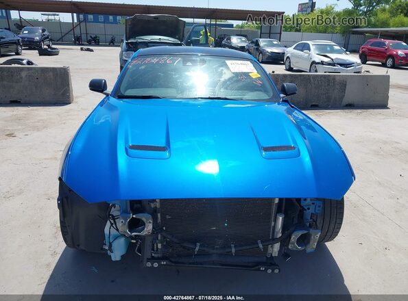 1FA6P8CF6M5139519 2021 FORD MUSTANG Синий Вид задней части салона