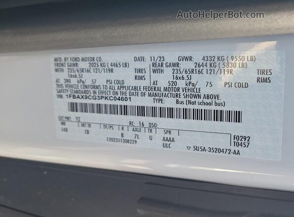 1FBAX9CG3PKC04601 2023 FORD PASSENGER  