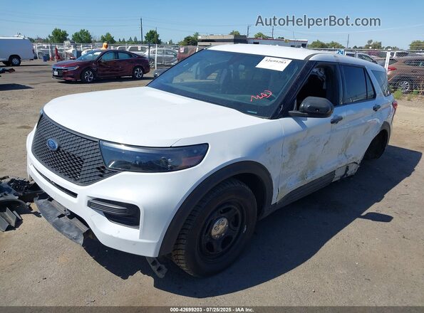 1FM5K8AB9MGC00317 2021 FORD POLICE INTERCEPTOR White Vista tres cuartos delantera izquierda