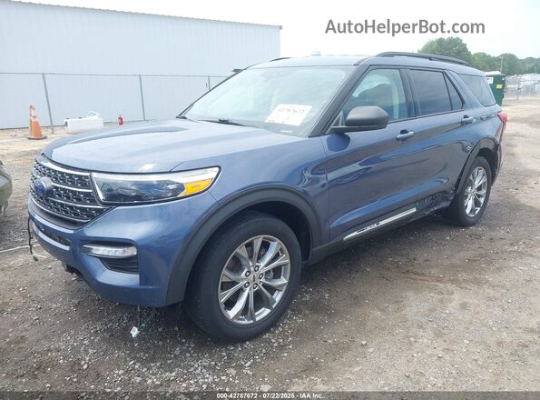 1FMSK7DH3MGC05073 2021 FORD FORD EXPLORER Blue Առջևի ձախ երեք քառորդ տեսարան
