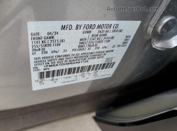 1FMSK7DH8RGA81728 2024 FORD FORD EXPLORER Silver 
