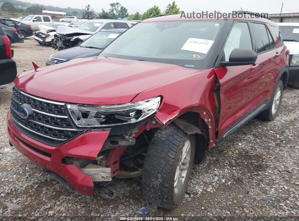 1FMSK8DHXLGC27284 2020 FORD FORD EXPLORER Red წინა მარცხენა ხედი სამი მეოთხედიდან
