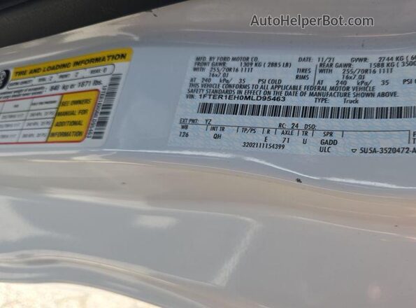 1FTER1EH0MLD95463 2021 FORD RANG  Առջևի վահանակի տեսք