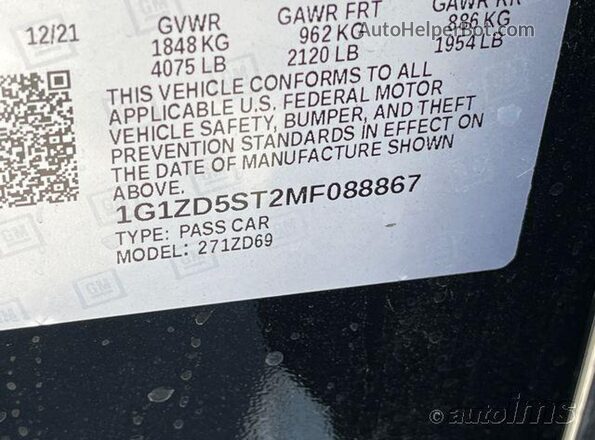 1G1ZD5ST2MF088867 2021 CHEVROLET MALIBU  Задняя правая четверть