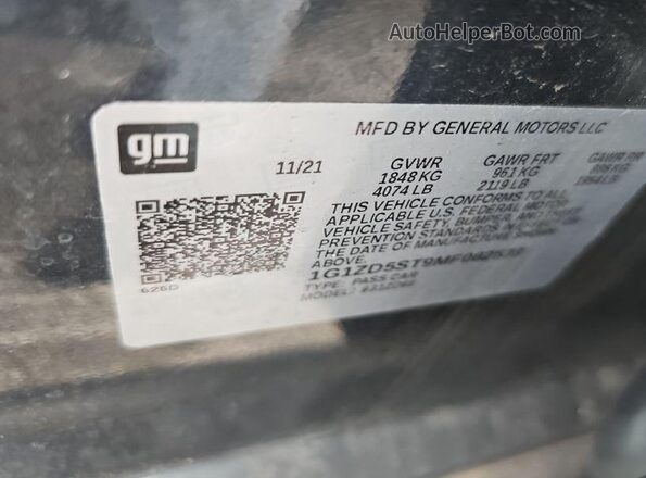 1G1ZD5ST9MF082533 2021 CHEVROLET MALIBU  Вид спереди