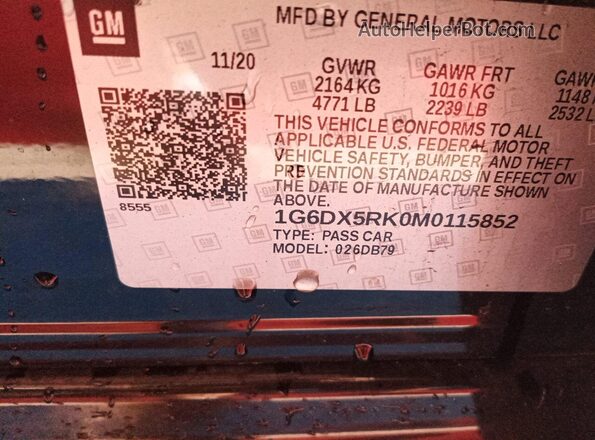 1G6DX5RK0M0115852 2021 CADILLAC CT5  Vista de los asientos traseros