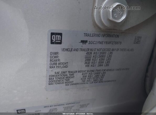 1GC1YNEY6MF278879 2021 CHEVROLET SILVERADO Silver Vista del compartimento del motor