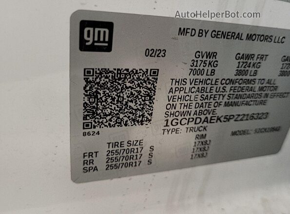 1GCPDAEK5PZ216323 2023 CHEVROLET SILVERADO  Задняя правая четверть