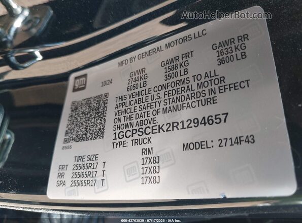 1GCPSCEK2R1294657 2024 CHEVROLET COLORADO Black 
