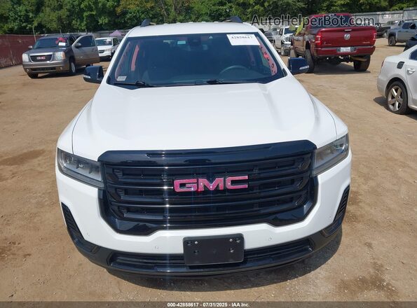 1GKKNKLSXMZ170794 2021 GMC ACADIA White Widok zestawu wskaźników