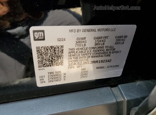 1GKS2JKL2RR192342 2024 GMC YUKON Черный 