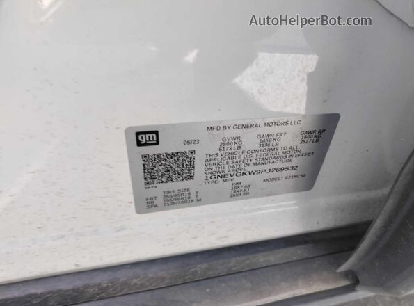 1GNEVGKW9PJ269532 2023 CHEVROLET TRAVERSE  Widok komory silnika