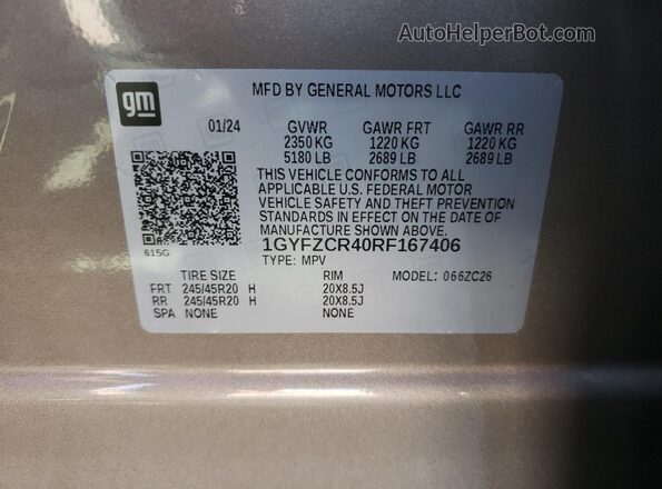 1GYFZCR40RF167406 2024 CADILLAC XT4 Brown 