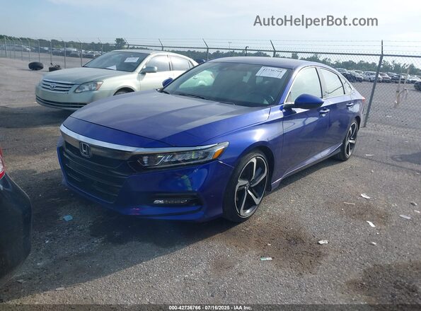 1HGCV1F33KA078468 2019 HONDA ACCORD Blue Przód lewy