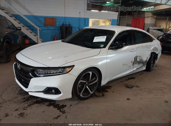 1HGCV1F34MA018637 2021 HONDA ACCORD White Передня ліва чверть