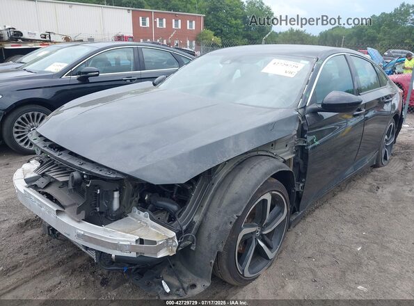 1HGCV1F38MA070708 2021 HONDA ACCORD Черный Передняя левая четверть