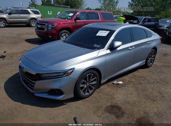 1HGCV1F50MA074446 2021 HONDA ACCORD Silver Передня ліва чверть