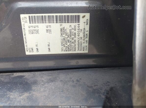 1N4AA6APXJC405644 2018 NISSAN MAXIMA Серебряный Вид подкапотного пространства