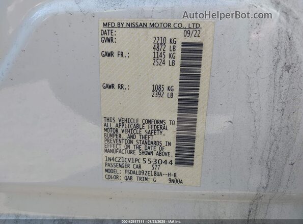 1N4CZ1CV1PC553044 2023 NISSAN LEAF White Widok komory silnika