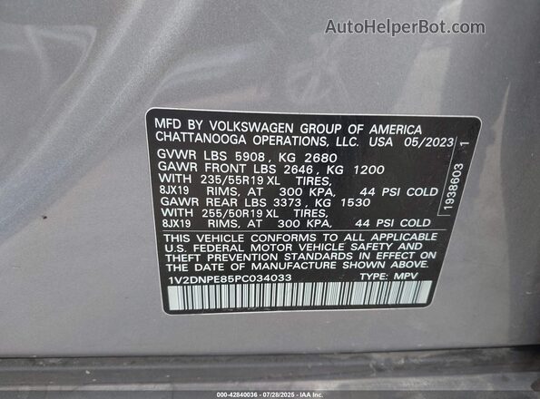 1V2DNPE85PC034033 2023 VOLKSWAGEN ID.4 Silver Շարժիչի բաժամունքի տեսք