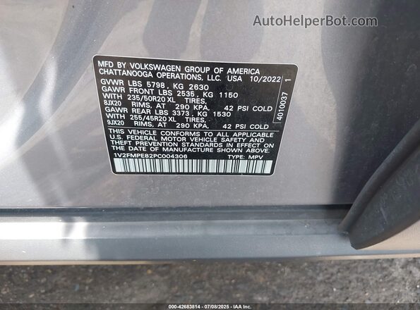 1V2FMPE82PC004306 2023 VOLKSWAGEN ID.4 Серебряный 