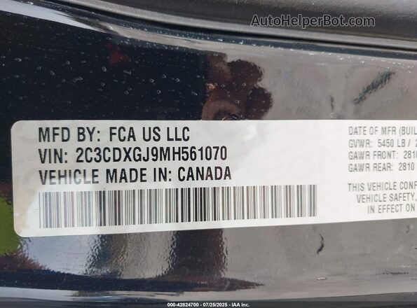 2C3CDXGJ9MH561070 2021 DODGE CHARGER Black Вид підкапотного простору