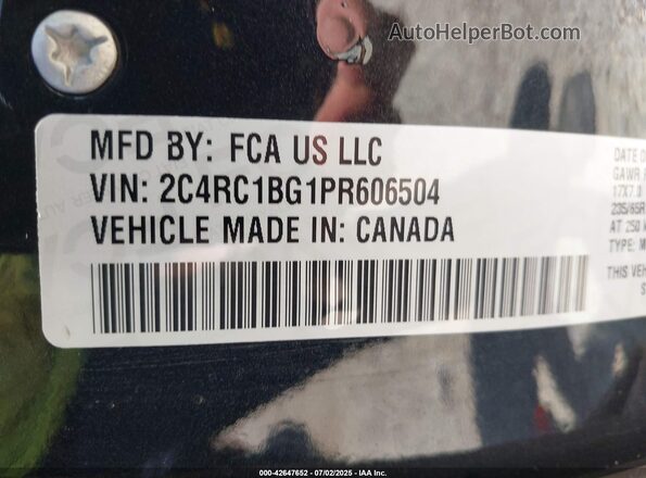 2C4RC1BG1PR606504 2023 CHRYSLER PACIFICA Black Engine compartment view