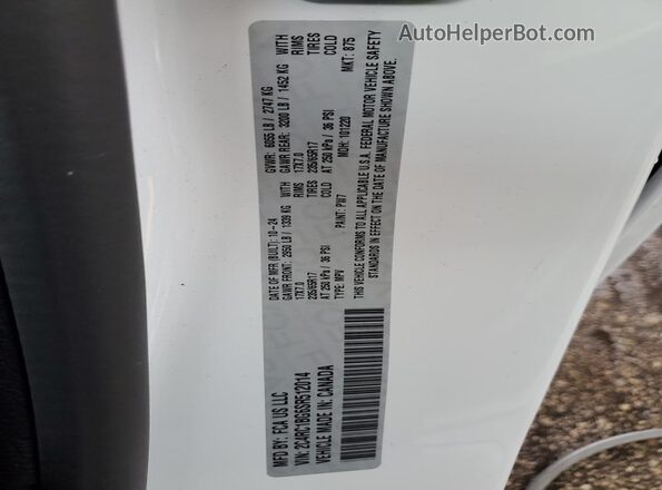 2C4RC1BG6SR512014 2025 CHRYSLER PACIFICA White VIN sticker view