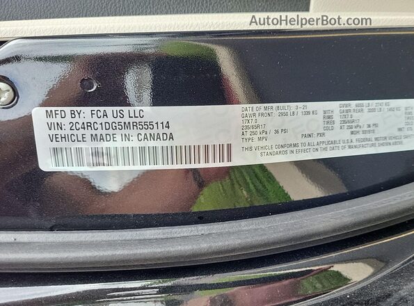 2C4RC1DG5MR555114 2021 CHRYSLER VOYAGER  Вид щитка приборов