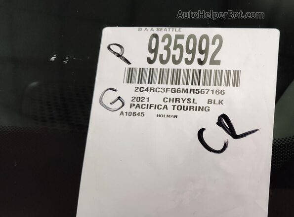 2C4RC3FG6MR567166 2021 CHRYSLER PACIFICA  Tył prawy