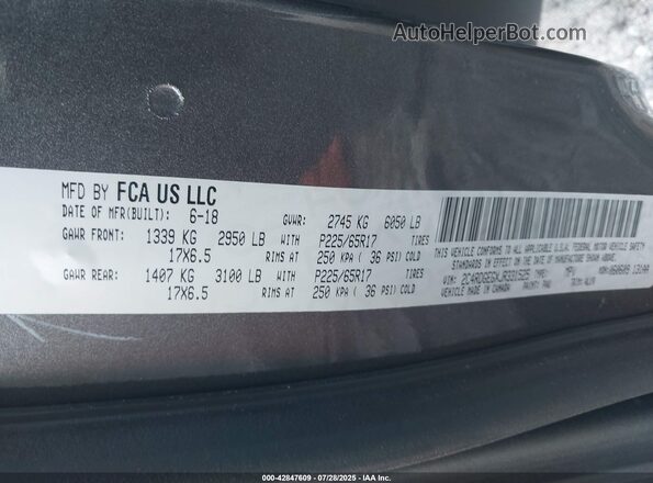 2C4RDGEGXJR331525 2018 DODGE GRAND CARAVAN Gray Vista del compartimento del motor
