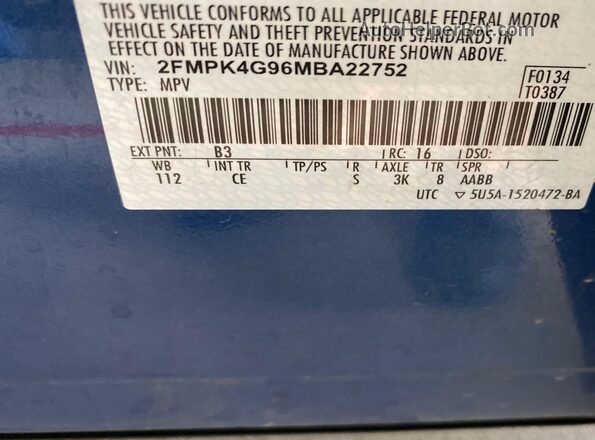 2FMPK4G96MBA22752 2021 FORD EDGE  Widok wnętrza 360 stopni