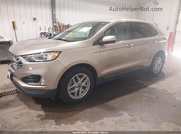 2FMPK4J90MBA30676 2021 FORD EDGE Beige წინა მარცხენა ხედი სამი მეოთხედიდან