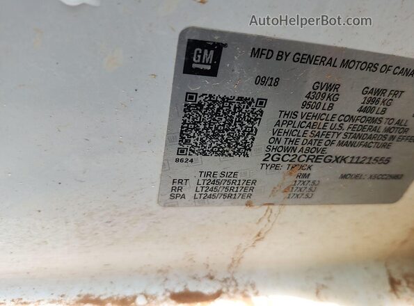 2GC2CREGXK1121555 2019 CHEVROLET SILVERADO  