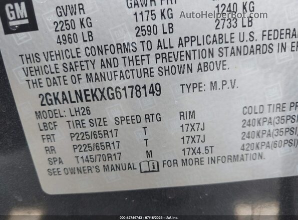 2GKALNEKXG6178149 2016 GMC TERRAIN Gray Widok komory silnika