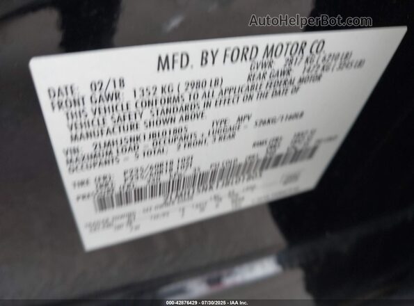 2LMHJ5NK1JBL01805 2018 LINCOLN MKT Black 