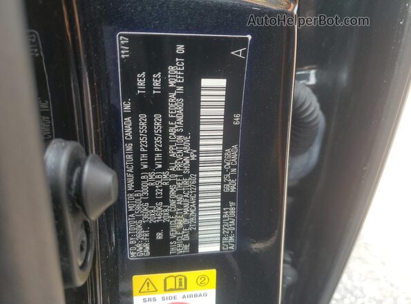 2T2BZMCA4HC127602 2017 LEXUS RX Черный Вид наклейки с VIN-кодом