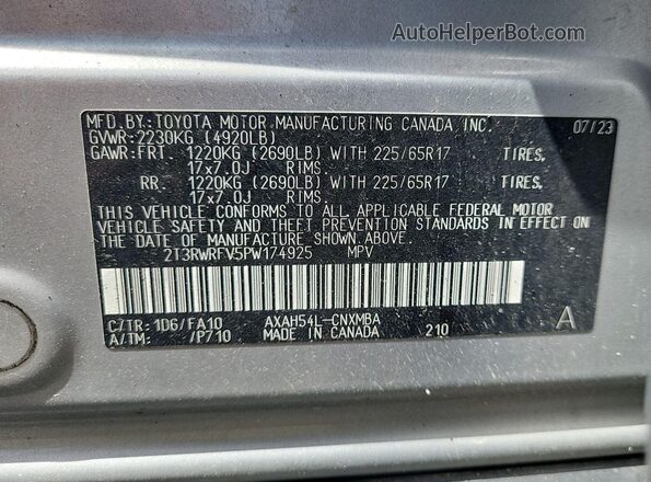 2T3RWRFV5PW174925 2023 TOYOTA LE  Rear interior view