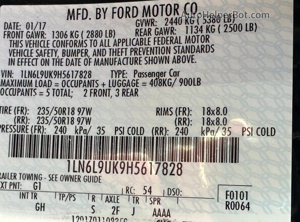 1LN6L9UK9H5617828 2017 LINCOLN CONTINENTA Черный 