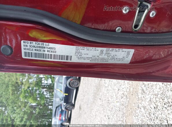 3C4NJDBB8MT540973 2021 JEEP COMPASS Burgundy Widok komory silnika