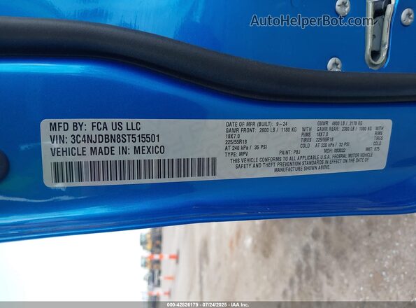 3C4NJDBN8ST515501 2025 JEEP COMPASS Blue 