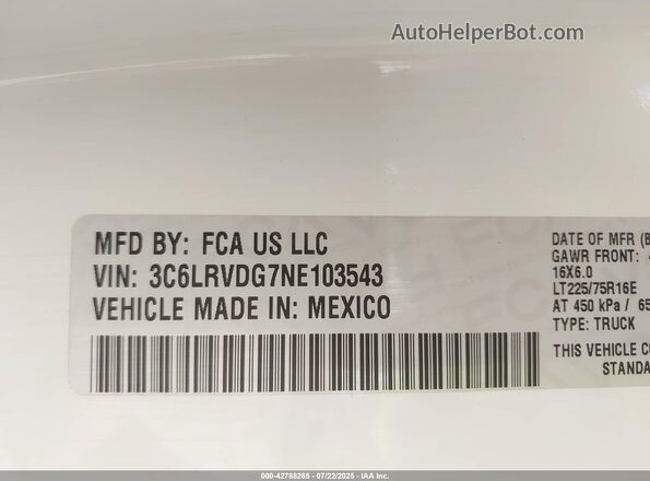 3C6LRVDG7NE103543 2022 RAM PROMASTER 2500 White Engine compartment view