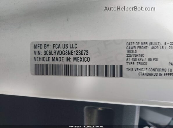 3C6LRVDG8NE123073 2022 RAM PROMASTER 2500 White Engine compartment view