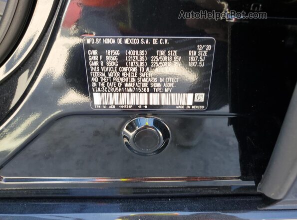 3CZRU5H11MM715369 2021 HONDA HR-V Gray Vista de la etiqueta del VIN