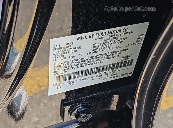 3FMTK1SS0MMA48172 2021 FORD MUSTANG MACH-E  ხელსაწყოთა პანელის ხედი