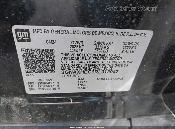 3GNAXHEG6RL313047 2024 CHEVROLET EQUINOX Black 