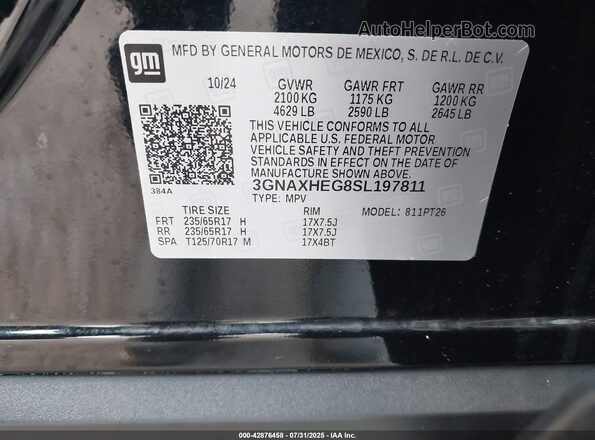 3GNAXHEG8SL197811 2025 CHEVROLET EQUINOX Black 