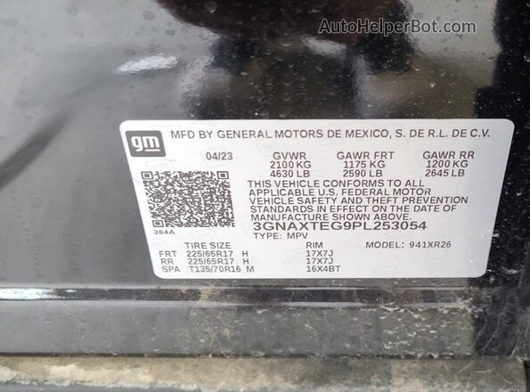 3GNAXTEG9PL253054 2023 CHEVROLET EQUINOX  
