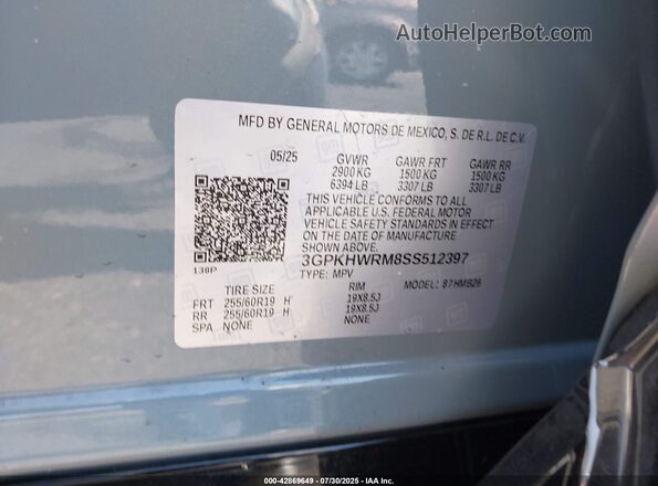 3GPKHWRM8SS512397 2025 HONDA PROLOGUE Серый Вид подкапотного пространства